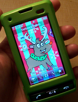 Cell Phone with Reindeer Wallpaper