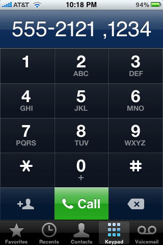 iphone dialpad