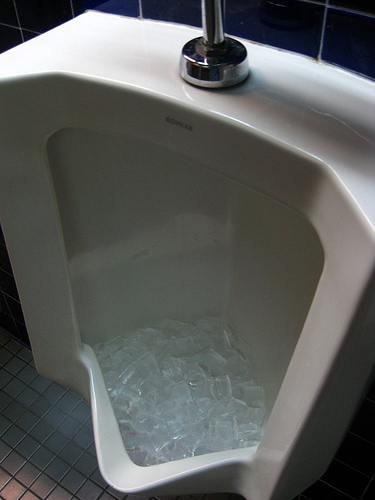 ice in urinal